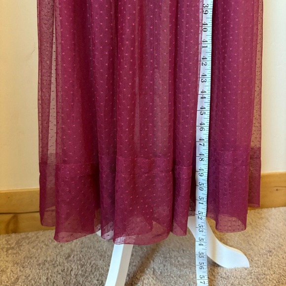 Free People Intimately Women's L Can't Stop Won't Stop Mesh Slip Dress Burgundy - Picture 9 of 12